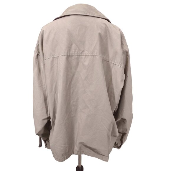 Retro Eddie Bauer Bomber Jacket Gorpcore Classicore Tan Lined Zip Mens XL - Picture 5 of 8